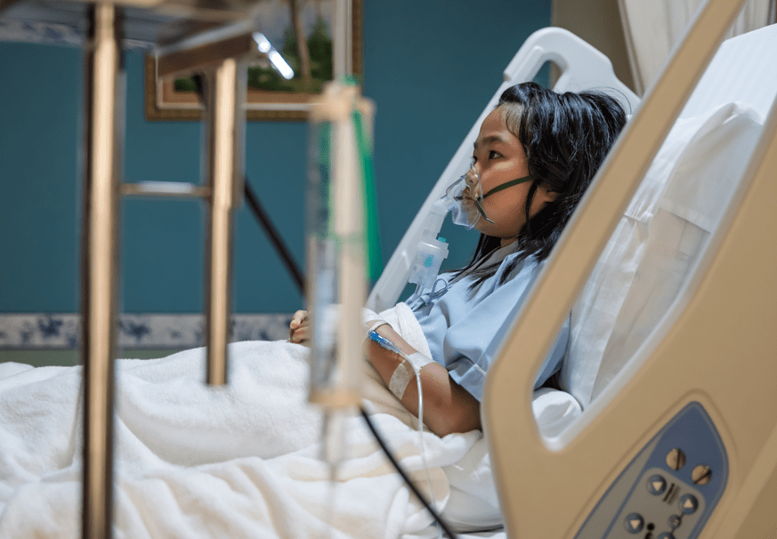 Pediatric emergency care - child in bed